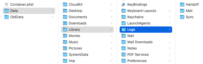 Mail~Logs フォルダ削除